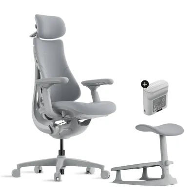 LiberNovo 清閒 omni 人體工學椅 Ergonomic Chair  [帶腳踏/ 內置電池] - 灰色 / 48cm