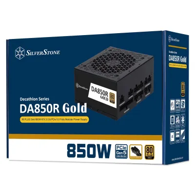 SilverStone DA850R Gold 850W 80 PLUS 全模組 主機電源 - 黑色
