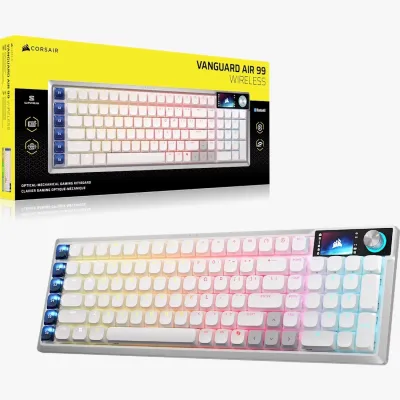 Corsair VANGUARD AIR 99% 無線電競鍵盤 CORSAIR OPX Low-Profile 光學機械軸 - 白色