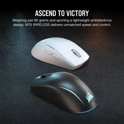CORSAIR M75 WIRELESS Lightweight RGB 超輕量無線遊戲滑鼠 - 黑色