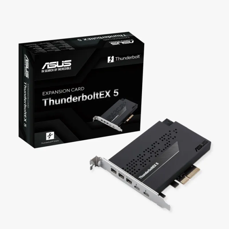 ASUS ThunderboltEX 5 擴充卡：雙 Thunderbolt™ 5 USB-C 端口，DisplayPort™ 2.1，PCIe 4.0 x4 介面