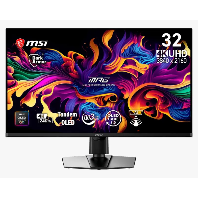 MSI 微星 MPG 322UR QD-OLED X24 31.5吋平面電競顯示器 (4K UHD / 240Hz / 0.03ms / DP 2.1a / 98W Type-C)
