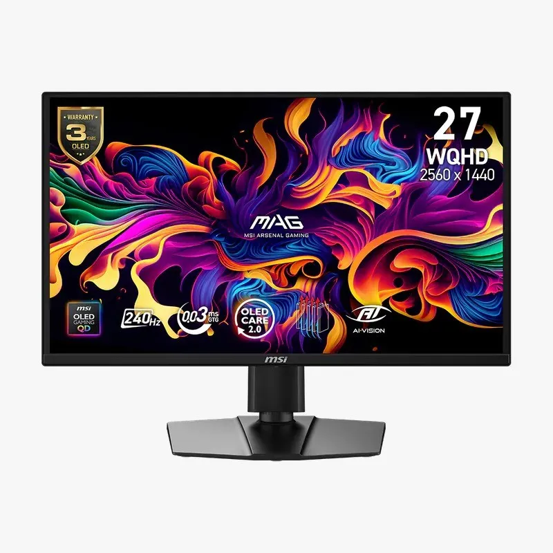 MSI MAG 272QP QD-OLED X24 27吋電競螢幕｜WQHD 240Hz 0.03ms Type-C 15W 減藍光 (MO-MA27Q24