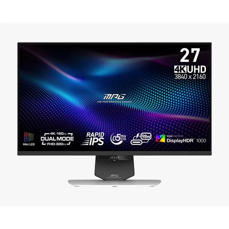 微星 MSI MPG 274URDFW E16M 27吋 4K 160Hz / FHD 320Hz 雙模式 Mini-LED 電競顯示器 (MO-MP27UMW)