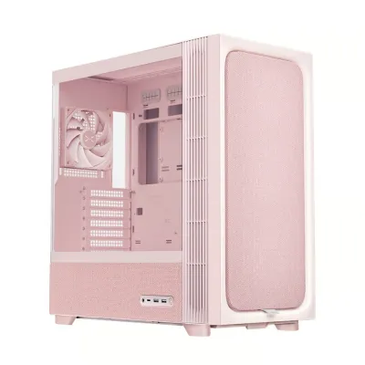 TRYX FLOVA F50 ATX 機箱 -  預裝1把PWM風扇 + TCF垂直貫流風扇 /支援ATX背插底板 - 粉紅色