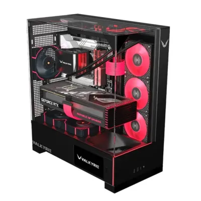VALKYRIE 瓦爾基里 VK03-TOU LCD ATX 全景海景房機箱【黑色 / 不含風扇】【支援背插主機板 】