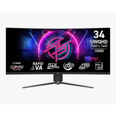 MSI 微星 MPG 346CQRF X24 34吋曲面電競顯示器 (MO-MP346CX / 240Hz / 0.5ms / UWQHD / 98W Type-C)
