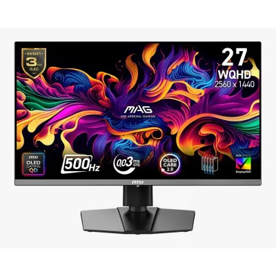 MSI MAG 272QP QD-OLED X50 27吋電競螢幕｜WQHD 500Hz 0.03ms Type-C 15W 專業級校色 (MO-MA27O50)