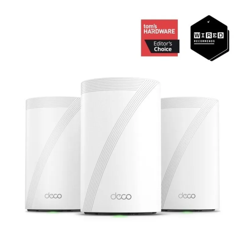 TP-Link Deco BE68 BE14000 三頻 Wi-Fi 7 Mesh 系統 | 支援 10G/2.5G 網絡埠 | 三件裝