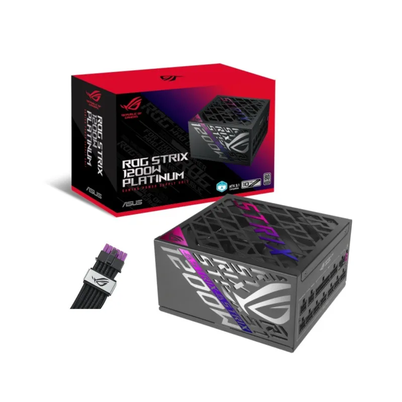 ASUS ROG STRIX 1200W 80Plus Platinum 鉑金 主機電源 ATX 3.1 - 附ROG Equalizer 12V-2x6 PCIe 穩流電源線