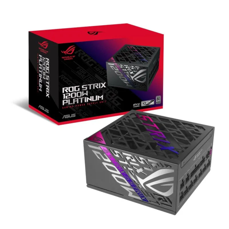 ASUS ROG STRIX 1200W 80Plus Platinum 鉑金 主機電源 ATX 3.1 - 不跟 ROG Equalizer 12V-2x6 PCIe 穩流電源線