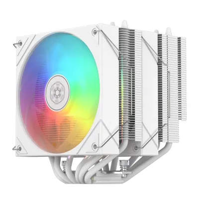 Silverstone Frost Mage 620 ARGB 高效能120mm PWM六熱管雙塔散熱器  - 白色