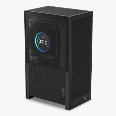 NZXT H2 Flow 黑色版 Mini-ITX 機箱 | 頂部預裝 2 把 120mm 風扇 | 高效能網紋散熱 |