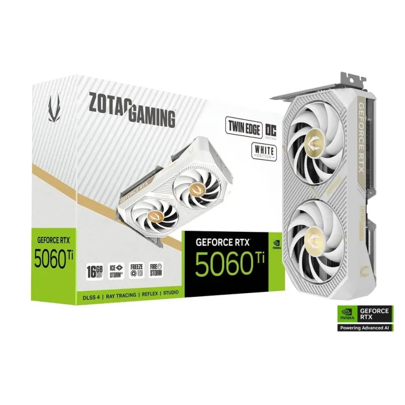 ZOTAC GAMING Twin Edge GeForce RTX 5060 Ti 16G OC 顯示卡 - 白色