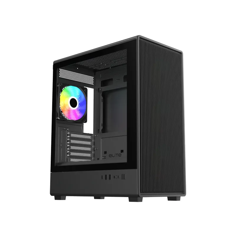 Cooler Master Elite 350 Micro-ATX 機箱 - Black 黑色 【預裝4把ARGB風扇】 - 2年保養 - 黑色