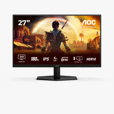 AOC Q27G42XE 2K 電競顯示器 (27吋 / 2K QHD [2560x1440] / 180Hz高刷 / 1ms GtG / Fast IPS / HDR10 / G-Sync Compatible / 低輸入延遲 / 節能環保包裝) - 3年原廠上門保養