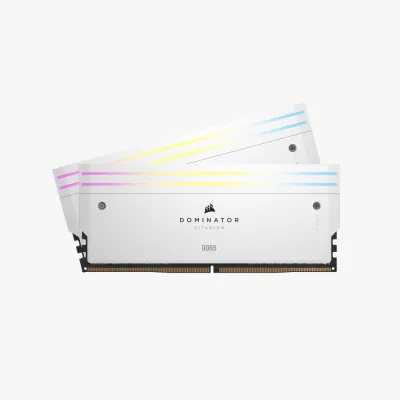 CORSAIR 美商海盜船 DOMINATOR TITANIUM RGB 96GB (2x48GB) DDR5 6600MHz 電競記憶體套件 (白色 / CL32 / 支援Intel XMP 3.0 / 專利可換頂蓋設計 / DHX散熱技術)