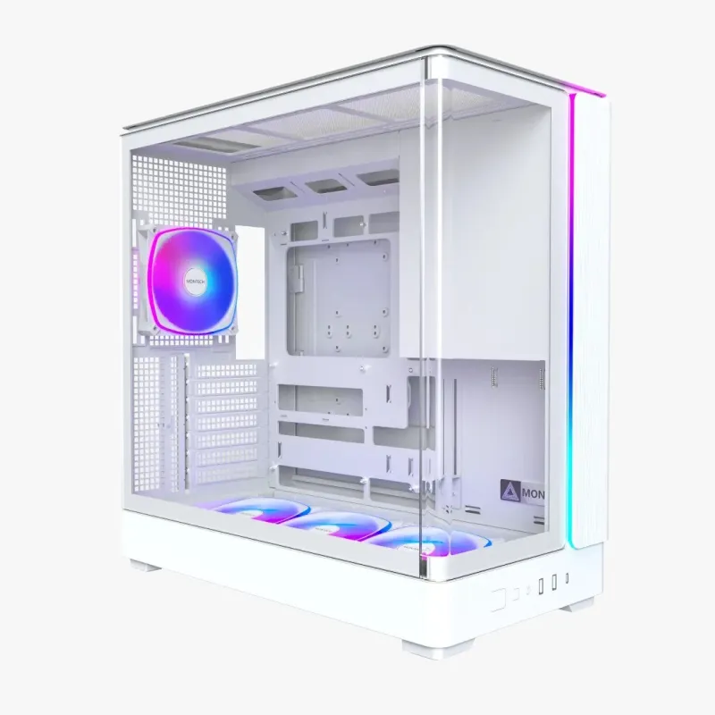 MONTECH KING 45 PRO ATX Case - 白色 (預裝4把ARGB風扇)