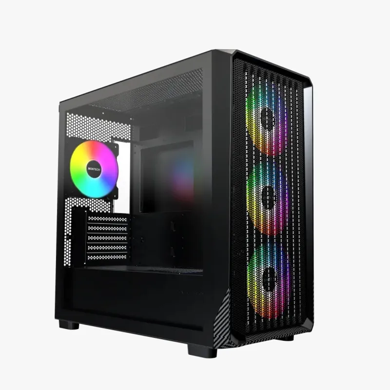 MONTECH X5M ARGB M-ATX 機箱 - 黑色 (預裝4把ARGB風扇)