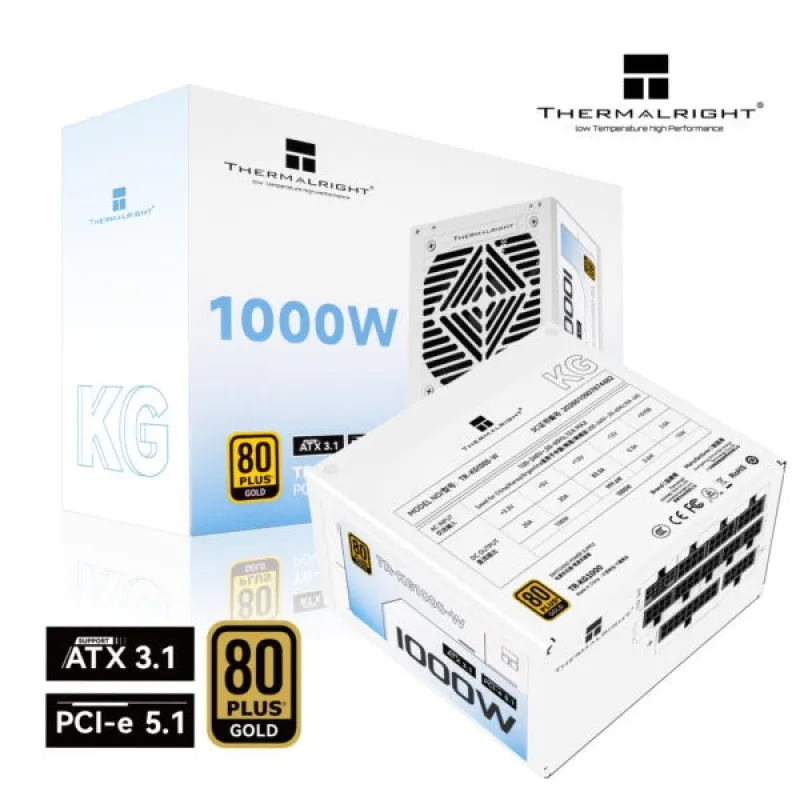 Thermalright KG1000 1000W 80Plus Gold 金牌 主機電源 - 白色