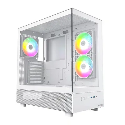 MONTECH XR ATX Case - 白色 預裝3把ARGB風扇