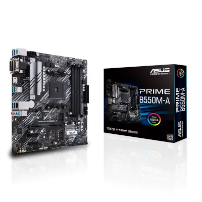 ASUS 華碩 PRIME B550M-A Micro-ATX 主機板 (AMD AM4 / PCIe 4.0 / 雙M.2 / Intel WiFi 6+藍牙 / USB 3.2 Gen 2 / Aura Sync RGB)