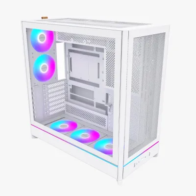 MONTECH HS01 PRO ATX 機箱 - 白色 (預裝5把ARGB風扇)