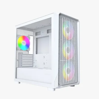 MONTECH X5M ARGB M-ATX 機箱 - 白色 (預裝4把ARGB風扇)