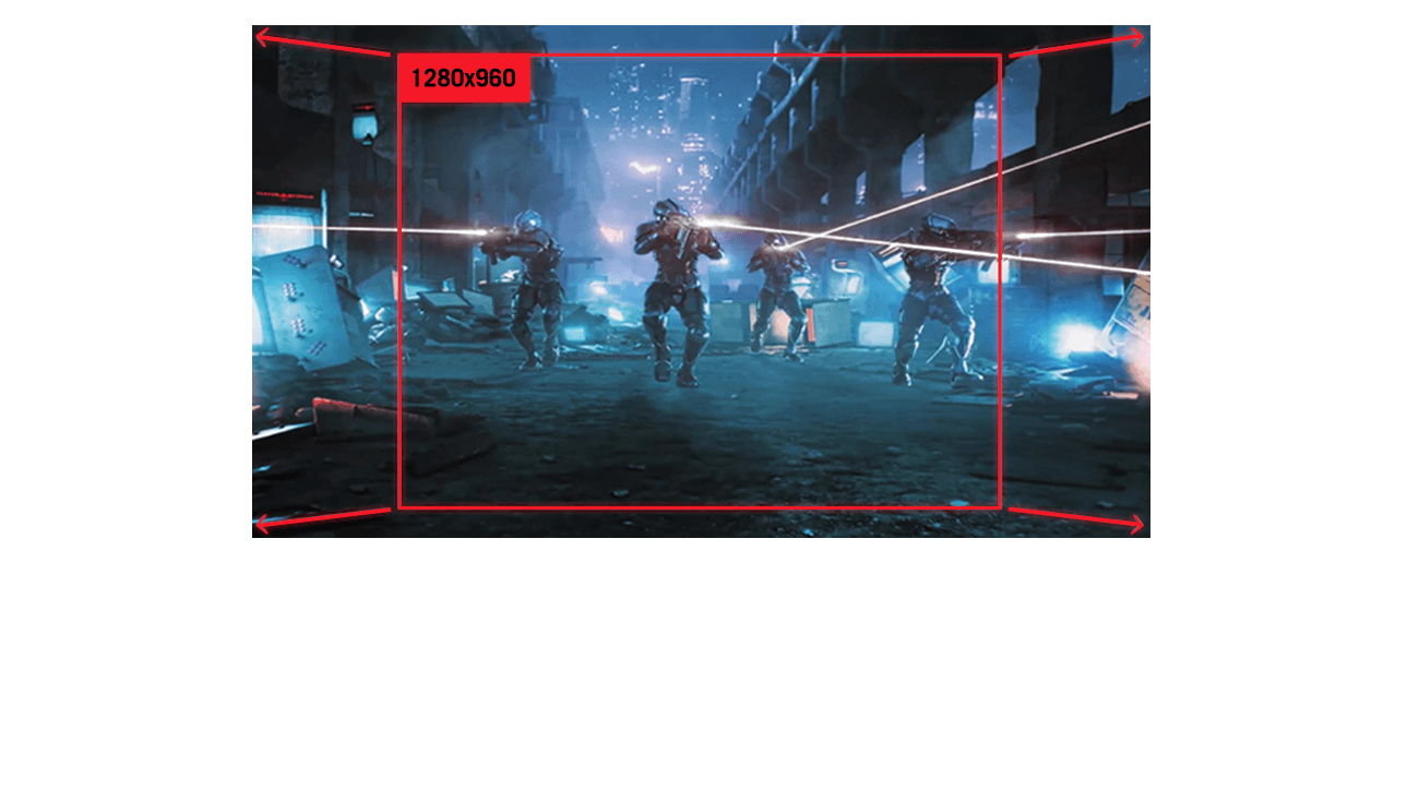 The aspect ratio can be set to show a full square image.