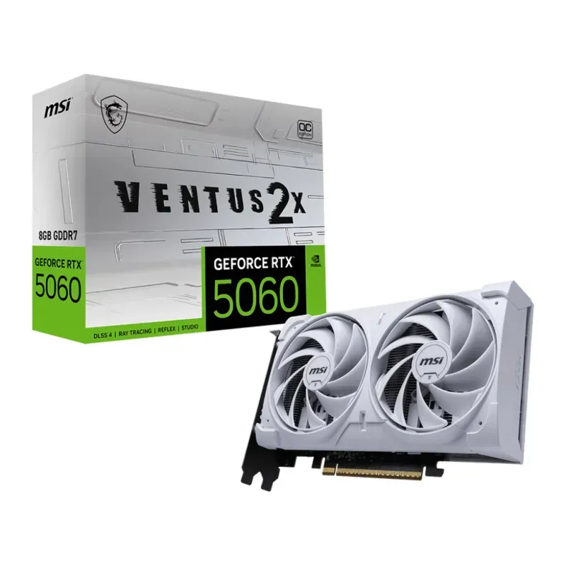 MSI 微星 VENTUS 2X OC GeForce RTX 5060 顯示卡 8G GDDR7 OC - 白色