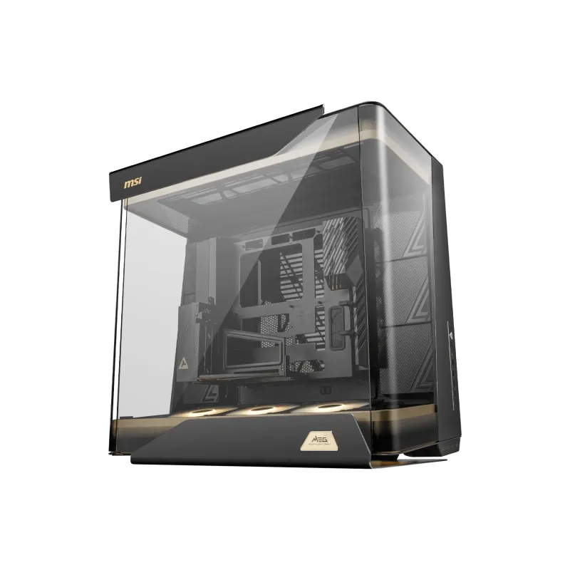 MSI 微星 MEG MAESTRO 900R 旗艦全塔式海景房機箱 (Full Tower / 一體成型曲面鋼化玻璃 / 支援E-ATX雙系統 / 頂底雙420水冷排 / 內建3組160mm ARGB風扇 / 超豪華9組USB前置面板) - 2年原廠保養