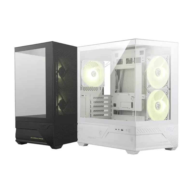 MSI 微星 MAG PANO M110R PZ 白色 迷你塔式全景海景房機箱 (純白版 / M-ATX/ITX背插支援 / 預裝3組ARGB風扇含側向雙140反葉+後置120 / 頂置360水冷排 / 270度無立柱全景 / 5槽PCI擴充) - 2年原廠保養