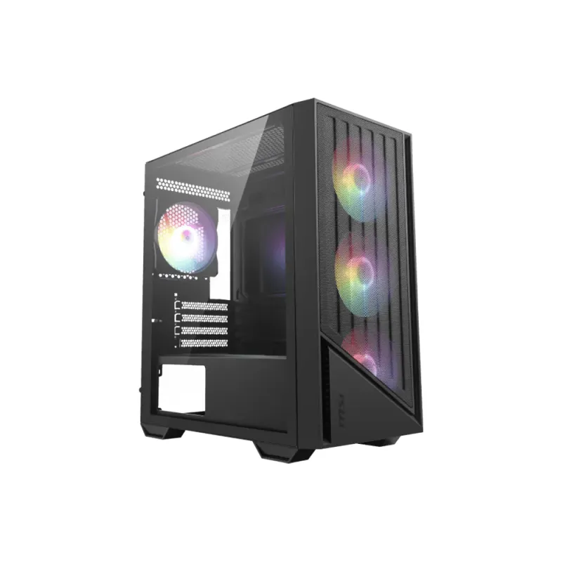 MSI 微星 PRO FORGE M051A 迷你塔式高散熱電競機箱 (M-ATX/ITX專用 / 預裝4組Auto RGB風扇含前置3顆120+後置120 / 頂置240水冷排 / 4槽PCI擴充 / 實用商務電競風) - 2年原廠保養