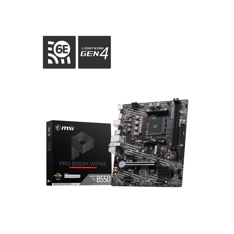 MSI 微星 PRO B550M WIFI6E M-ATX 主機板 / 2-DIMM DDR4