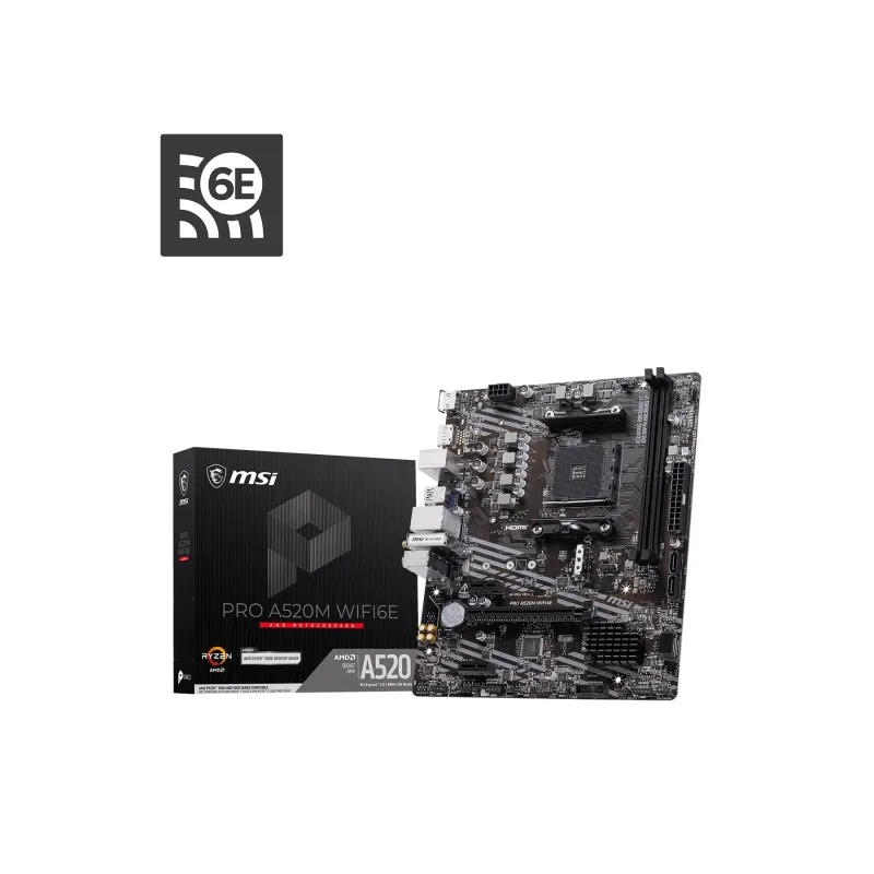 MSI 微星 PRO A520M WIFI6E M-ATX 主機板 / 2-DIMM DDR4