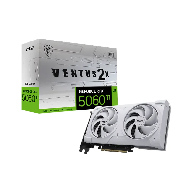 MSI 微星 GeForce RTX 5060 Ti 8G VENTUS 2X OC WHITE PLUS 白色雙風扇顯示卡