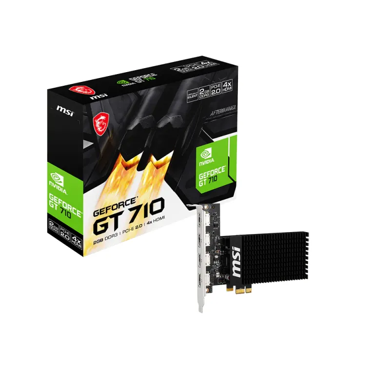 MSI 微星 GeForce GT 710 2GD3H 4HDMI 四輸出多螢幕被動散熱顯示卡