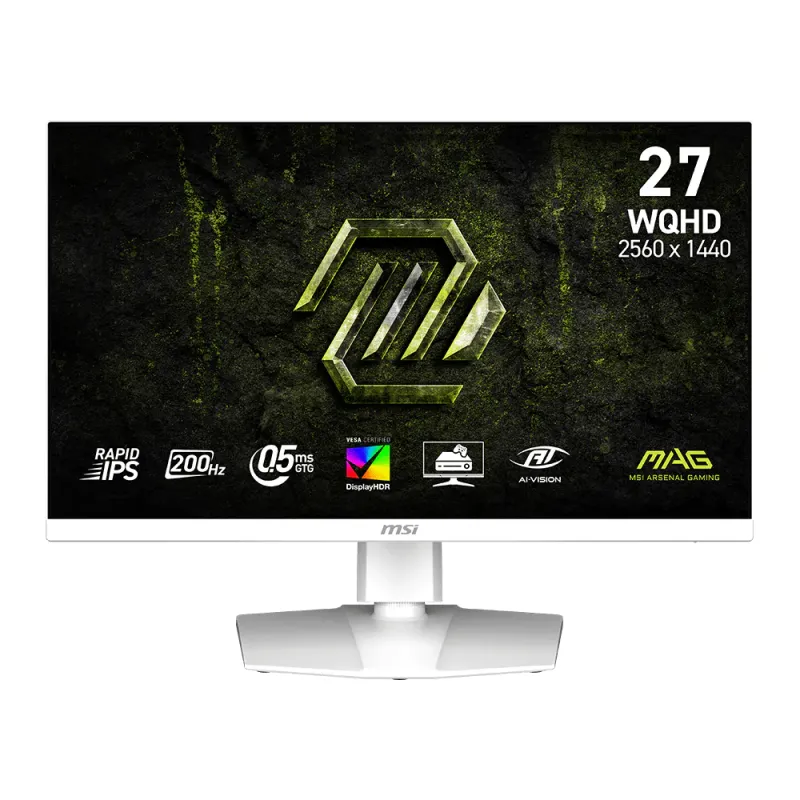 MSI 微星 MAG 274QRFW E20 27吋 純白 2K WQHD 200Hz 0.5ms Rapid IPS 平面電競顯示器 (16:9 / FreeSync Premium / G-SYNC 相容 / HDR400 / 10-bit )