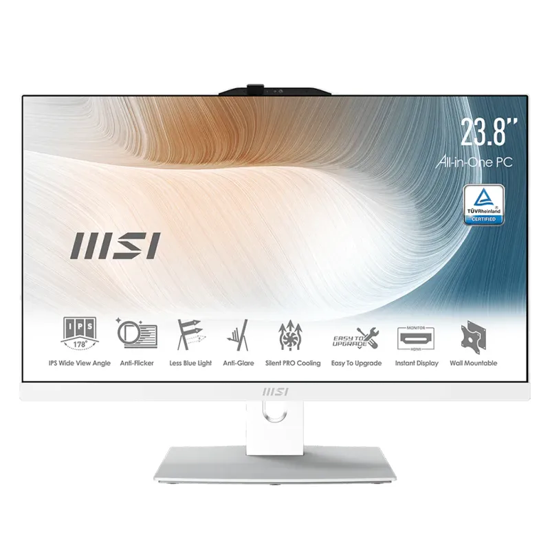 MSI 微星 Modern AM242 23.8" FHD 護眼一體機 | 極簡窄邊框 / 獨立視訊鏡頭 / 內建無線網路 AIO PC - 120U/8GB RAM/1TB SSD