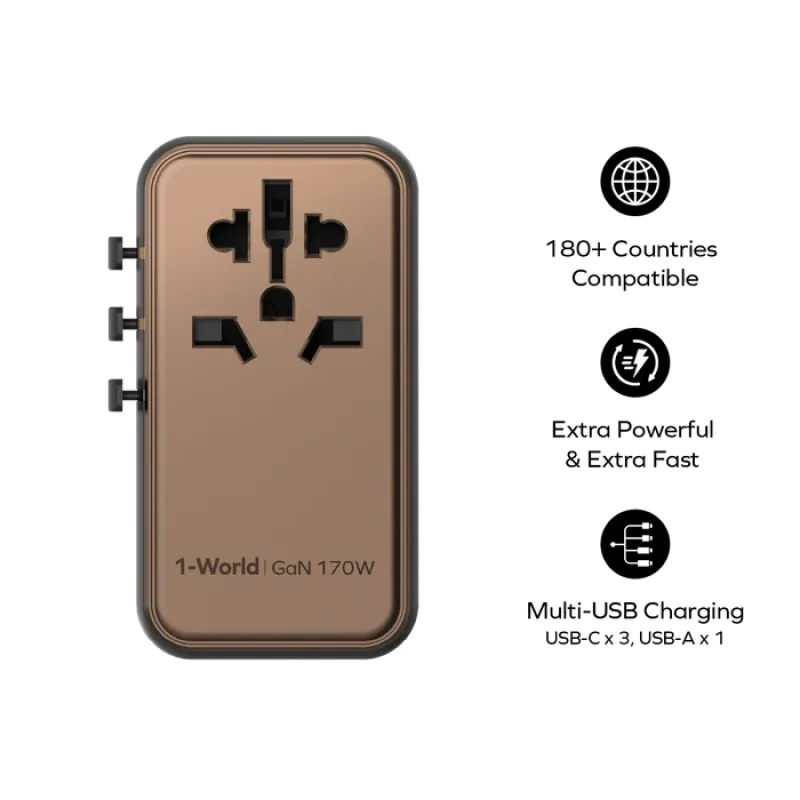 Momax 1-World 170W GaN 四接口旅行充電