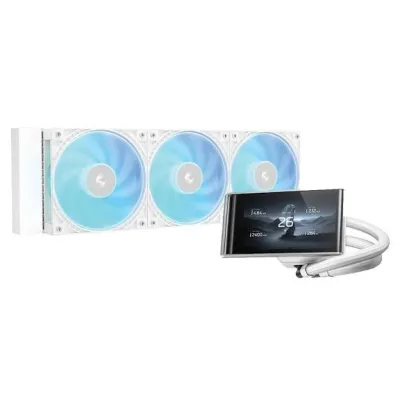 DeepCool LT360 VISION ARGB 360mm 一體式水冷散熱器 4.5吋IPS大屏幕 - 白色