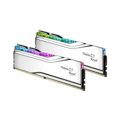G.SKILL 芝奇 Trident Z5 Royal 皇家戟 DDR5 6400MHz 96GB (48GBx2) CL32 記憶體 (銀色 Silver / F5-6400J3239F48GX2-TR5S / CL32-39-39-102 / 支援Intel XMP 3.0) - 原廠終身保養