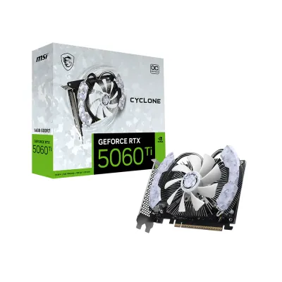 MSI 微星 GeForce RTX 5060 Ti 16G CYCLONE OC 經典單風扇顯示卡 (G506T-16CC / 16GB GDDR7 / 161mm極限ITX短卡 / 原生PCIe 5.0 / 標準8-pin供電 / 4螢幕輸出支援DP2.1b+HDMI2.1b) - 3年原廠保養