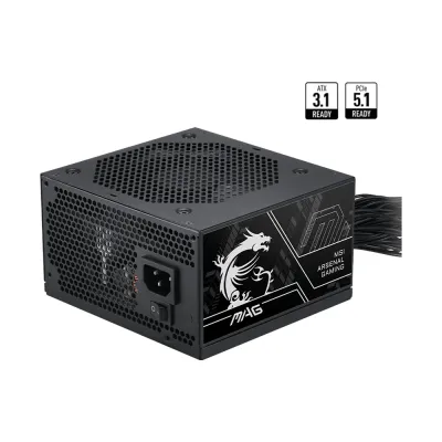MSI 微星 MAG A750BN PCIE5 III 750W 80 PLUS 銅牌 電源供應器 (原生PCIe 5.1 16-pin 450W / 140mm超短機身 / 120mm液壓軸承靜音風扇 / 支援200%峰值功耗 / 直出線高性價比) - 5年原廠保養