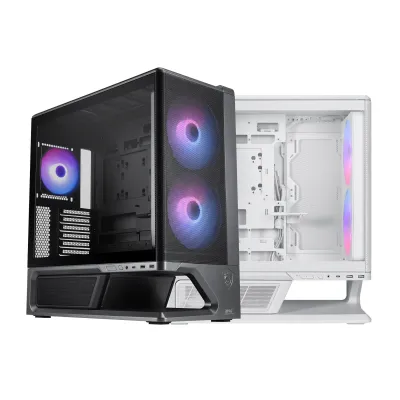 MSI 微星 MPG VIXTA 300R AIRFLOW PZ White 中塔式背插風道電競機箱 (純白版 / 支援ATX背插主機板 / 前置雙160mm ARGB超大風扇 / 頂置360水冷排 / 7槽擴充高散熱) - 2年原廠保養