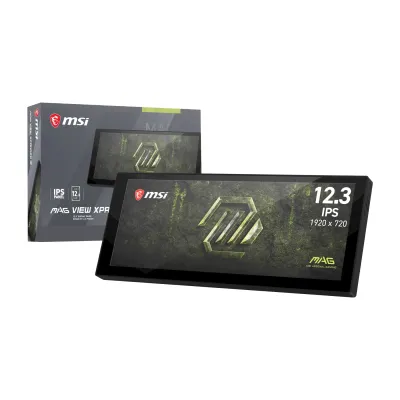MSI 微星 MAG VIEW XPANDER 12 12.3吋 多功能副螢幕 (黑色 / 1920x720長條寬屏 / Type-C單線供電傳輸 / 支援360水冷排安裝+磁吸立架+L型支架 / 支援MSI Center硬體監控與延伸桌面) - 1年原廠保養