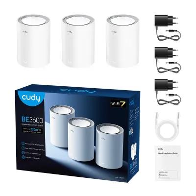 Cudy M3600-1P BE3600 Gigabit Mesh Wi-Fi 7 System - 3件裝