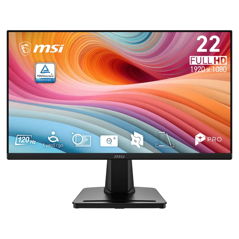 MSI 微星 PRO MP225 E12L 21.5吋 FHD 120Hz 1ms IPS 商業辦公平面顯示器 (16:9 / 1300:1 / HDMI+VGA 雙介面 / Adaptive-Sync / 內置電源)