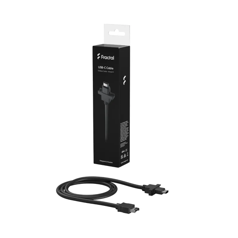 Fractal Design USB-C 10Gbps Cable – Model D 原廠機箱專用前置 Type-C 擴充升級線 (FD-A-USBC-001 / 670mm 線長 / USB 3.2 Gen 2 10Gbps / 專用 Pop 與 Focus 2 系列)
