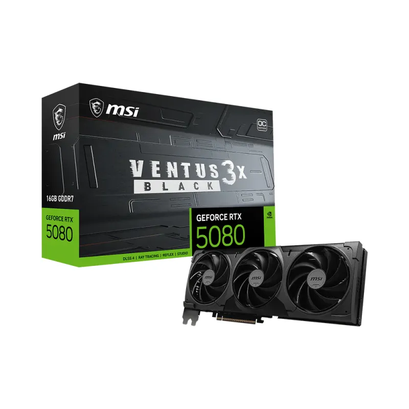 MSI 微星 GeForce RTX™ 5080 16G VENTUS 3X OC BLACK 顯示卡